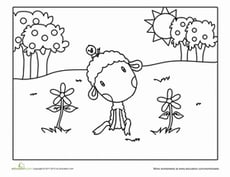 Little Lamb Coloring Page