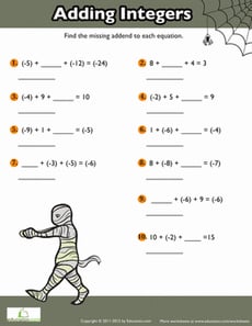 Adding Positive and Negative Numbers #4