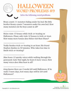Halloween Word Problems #9