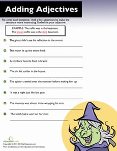Write Halloween Adjectives