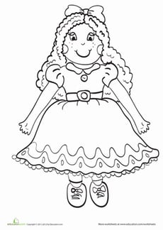 Doll Coloring Page