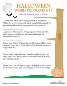 Halloween Word Problems #17
