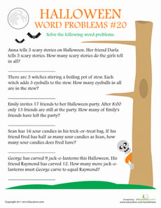 Halloween Word Problems #20