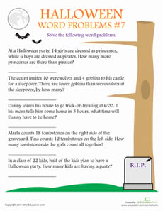Halloween Word Problems #7
