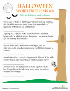 Halloween Word Problems #8