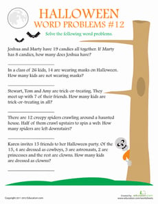 Halloween Word Problems #12