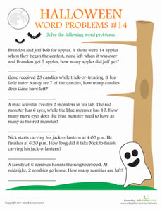 Halloween Word Problems #14