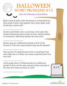 Halloween Word Problems #15