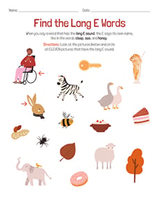 Find the Long E Words