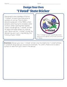 Design Your Own "I Voted" State Sticker