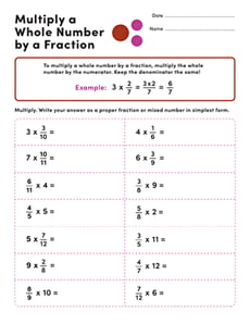 Multiply a Whole Number by a Fraction