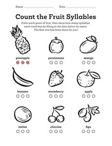 Count the Fruit Syllables