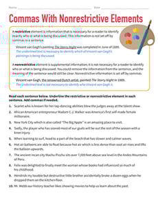 Commas With Nonrestrictive Elements