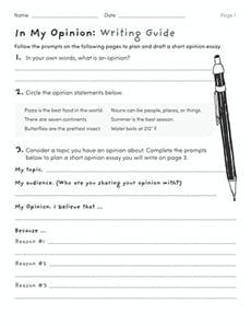 In My Opinion: Writing Guide