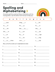 Spelling and Alphabetizing #3