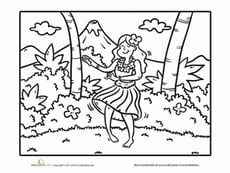 Hula Dancer Coloring Page