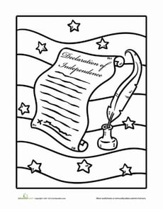 Declaration of Independence, Coloring Page