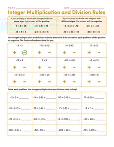Integer Multiplication and Division Rules
