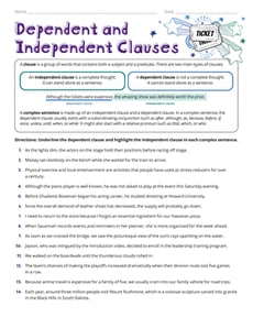 Dependent and Independent Clauses