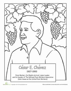 Cesar Chavez Coloring Page