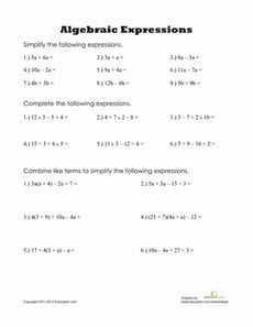 Algebraic Expressions