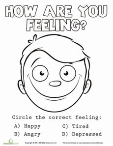 Emotions Coloring Sheet #2