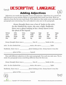 Adding Adjectives: Spooky Sentences