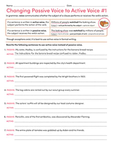 Changing Passive Voice to Active Voice #1