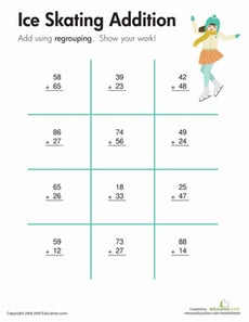 Ice Skating: Two-Digit Addition with Regrouping