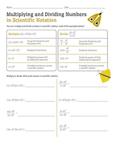 Multiplying and Dividing Numbers in Scientific Notation