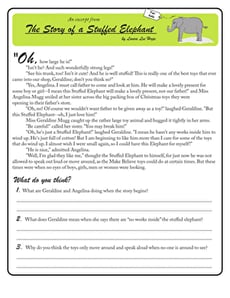Reading Comprehension: Stuffed Elephant