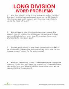 Long Division Word Problems