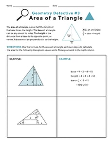 Geometry Detective: Area of a Triangle #3