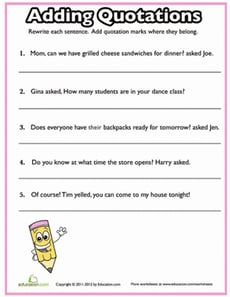 Quotation Marks Quiz #2