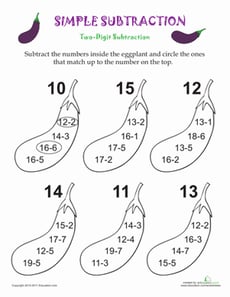 Simple Subtraction Eggplants
