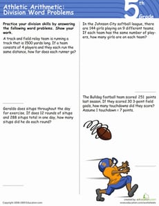 Athletic Arithmetic: Division Word Problems