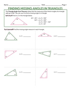 Finding Missing Angles in Triangles