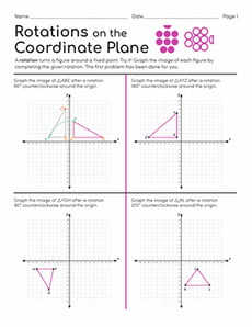 Rotations on the Coordinate Plane