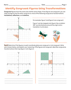 Identify Congruent Figures Using Transformations