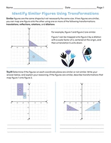 Identify Similar Figures Using Transformations
