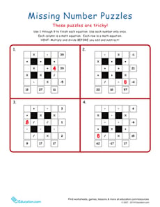 Math Grid Puzzlers