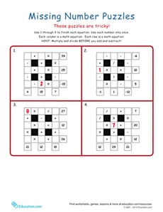 Missing Number Puzzles
