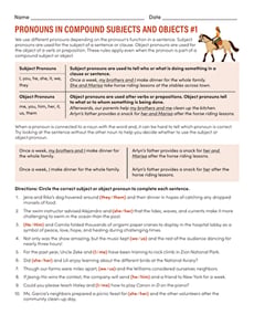 Pronouns in Compound Subjects and Objects #1