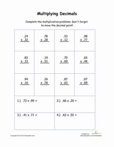 Practice Multiplying Decimals