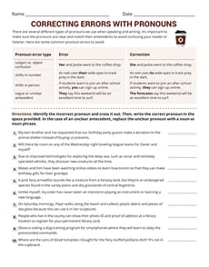 Correcting Errors With Pronouns