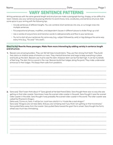Vary Sentence Patterns