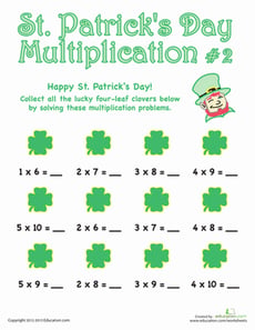 St. Patrick's Day Multiplication #2