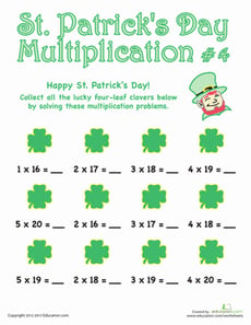 St. Patrick's Day Multiplication #4