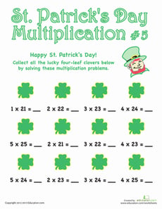 St. Patrick's Day Multiplication #5