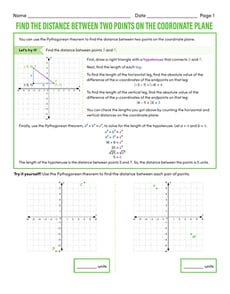 Find the Distance Between Two Points on the Coordinate Plane
